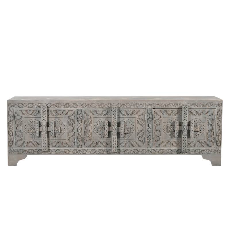 Clara 6-door Carved Solid Wood TV Stand