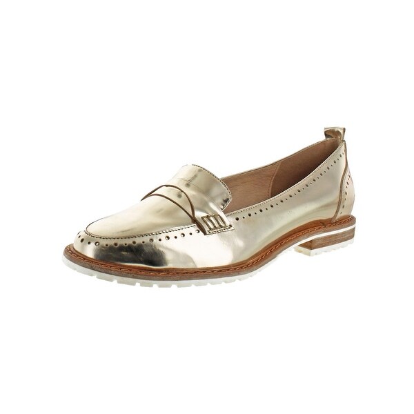 metallic loafers womens