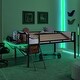 preview thumbnail 6 of 19, Single metal loft bed with rectangular desk, LED lights