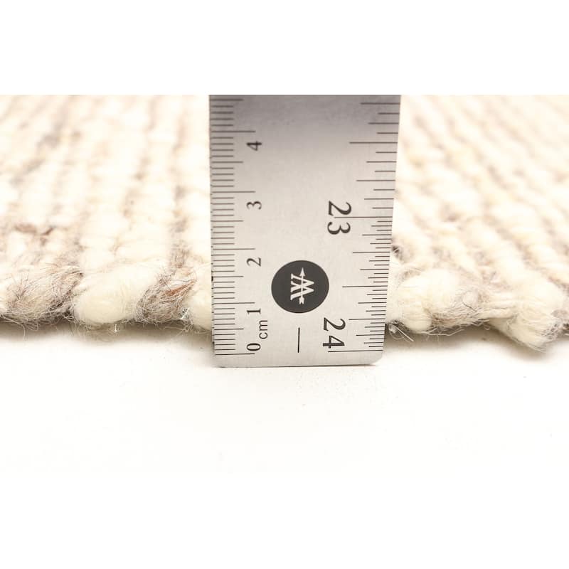 ECARPETGALLERY Braid weave Sienna Tan Wool Rug - 4'11 x 8'2