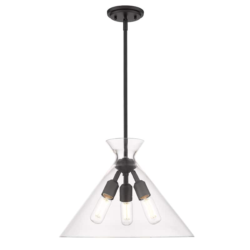 Golden Lighting Malta 3-light Pendant in Matte Black