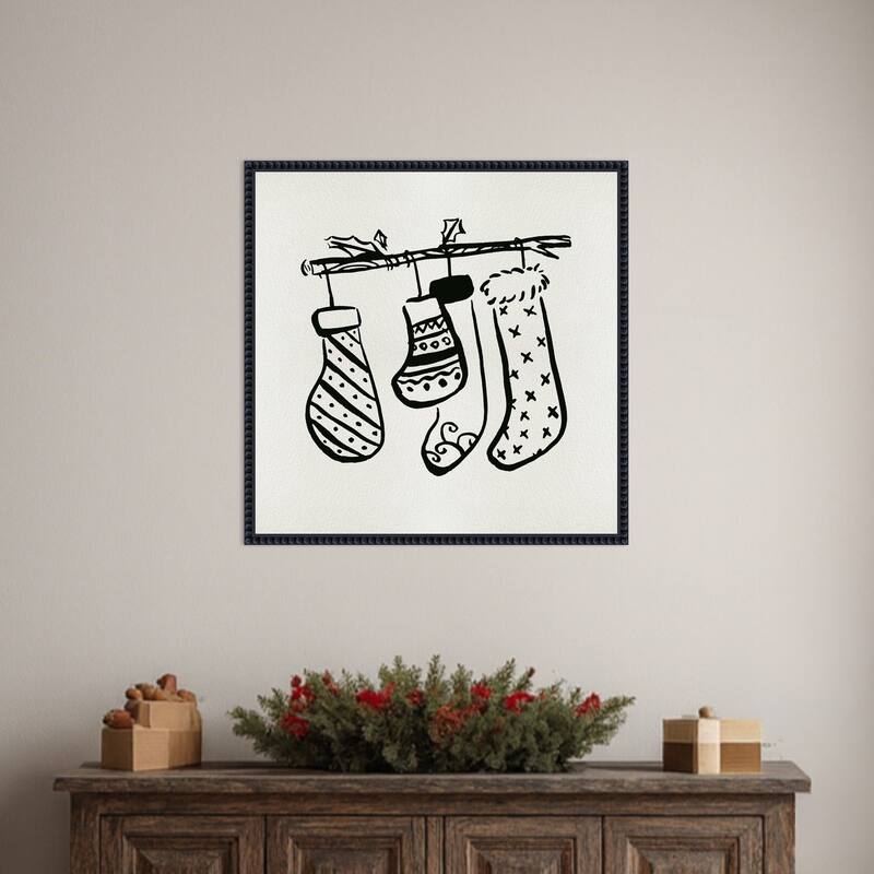 Sleep Tight II by Melissa Wang (22 x 22 in.), Framed Canvas Wall Art Print - Sylvie Beaded Black