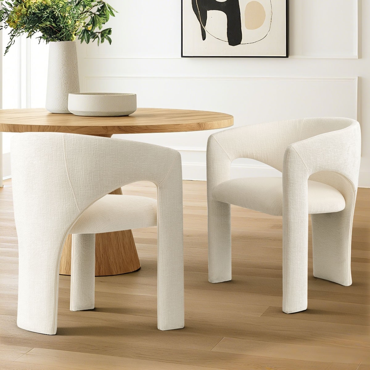 Modern Chenille Upholstered Dining Chair(Set of 2)