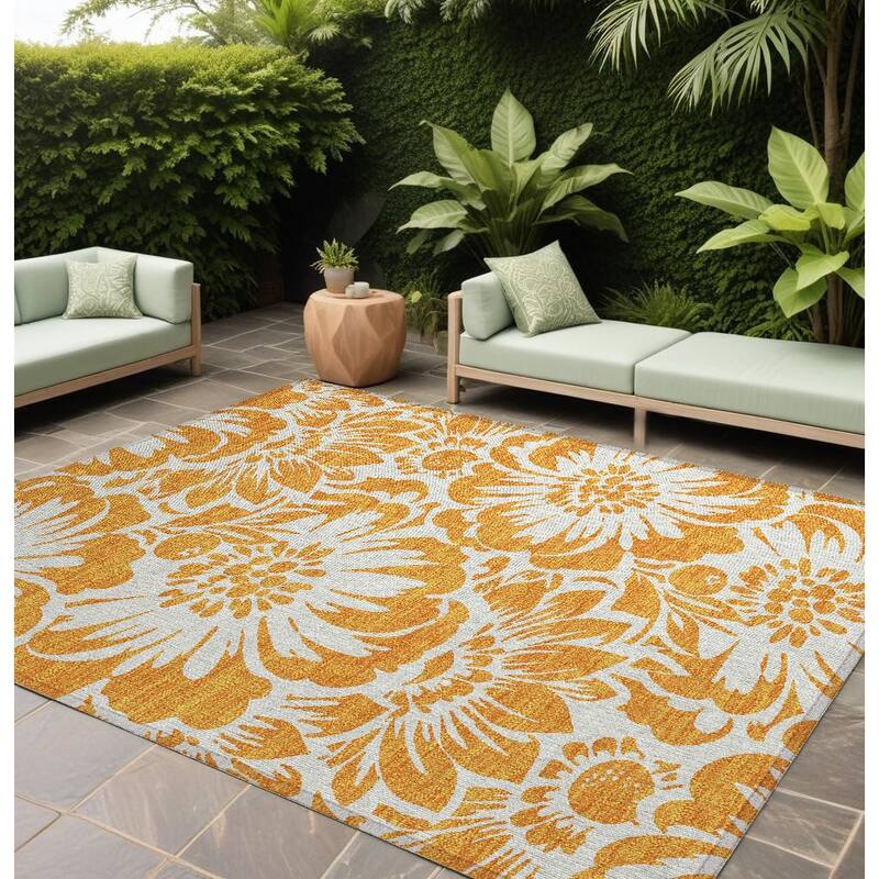 Tana Botanic Elegance Weather Resistant Classic Meets Modern Runner Outdoor Rug - 9' X 12' - Multi