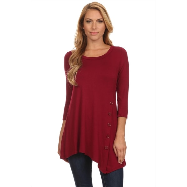 Women's Casual Solid Tunic Top Made in USA. Opens flyout.