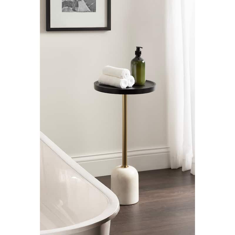 Kate and Laurel Shorrock Wood and Marble Side Table
