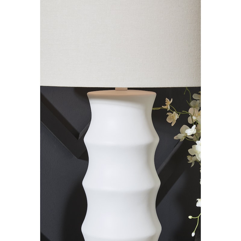 Signature Design by Ashley Veraleigh White Table Lamp - 17" W x 17" D x 34" H