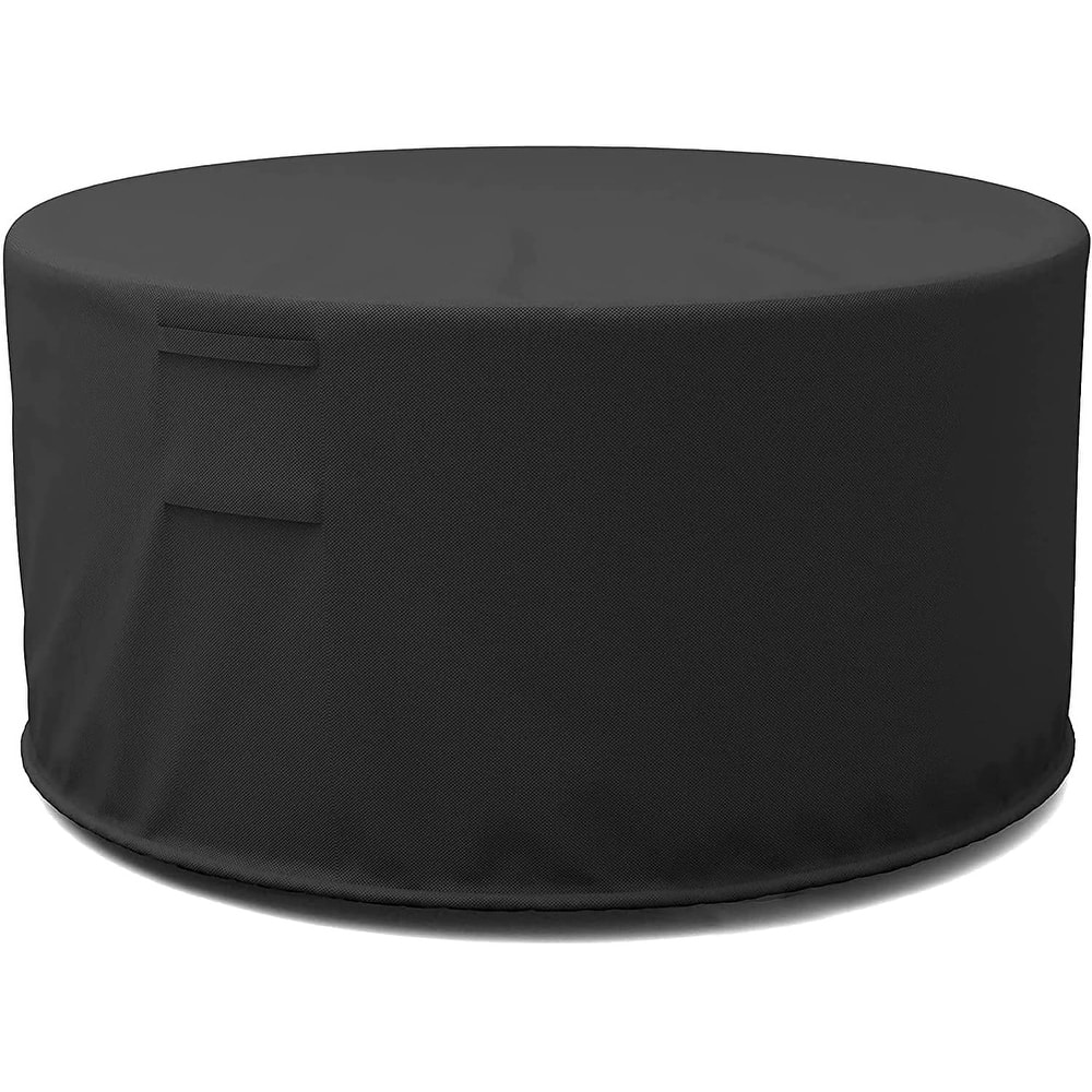 Round Outdoor Fire Pit Cover - Polyester Exterior Circular Winter Cover for Fire Pit - Waterproof and UV-Resistant