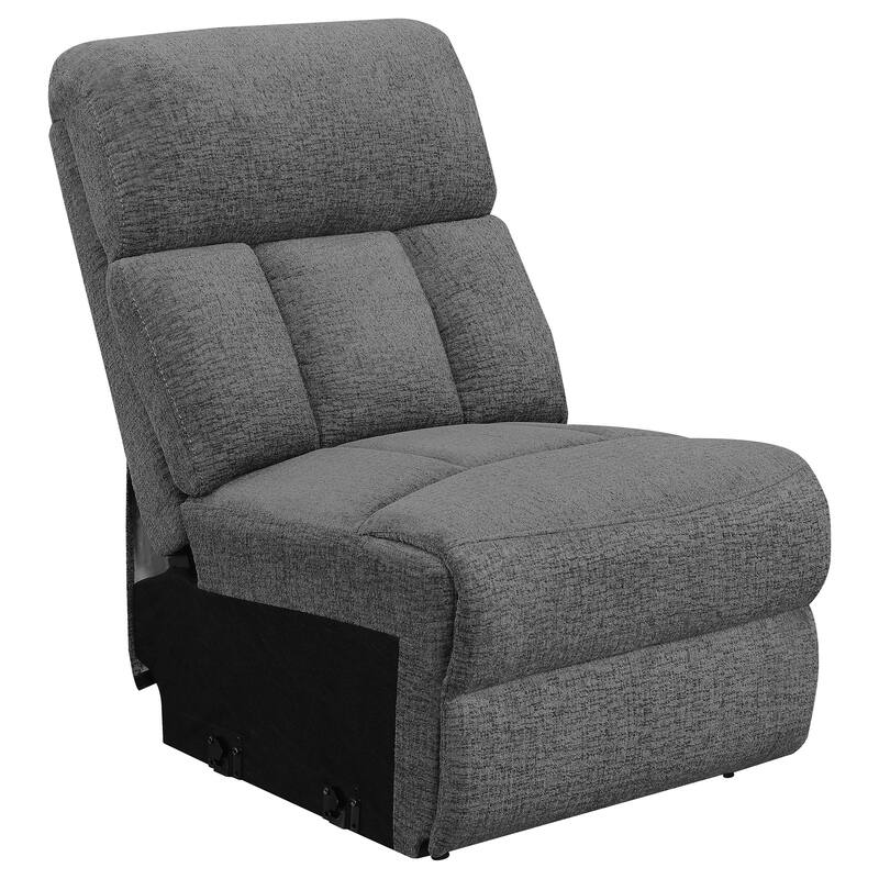 Bahrain Transitional Fabric Upholstered Tufted Back Power Sofa Charcoal