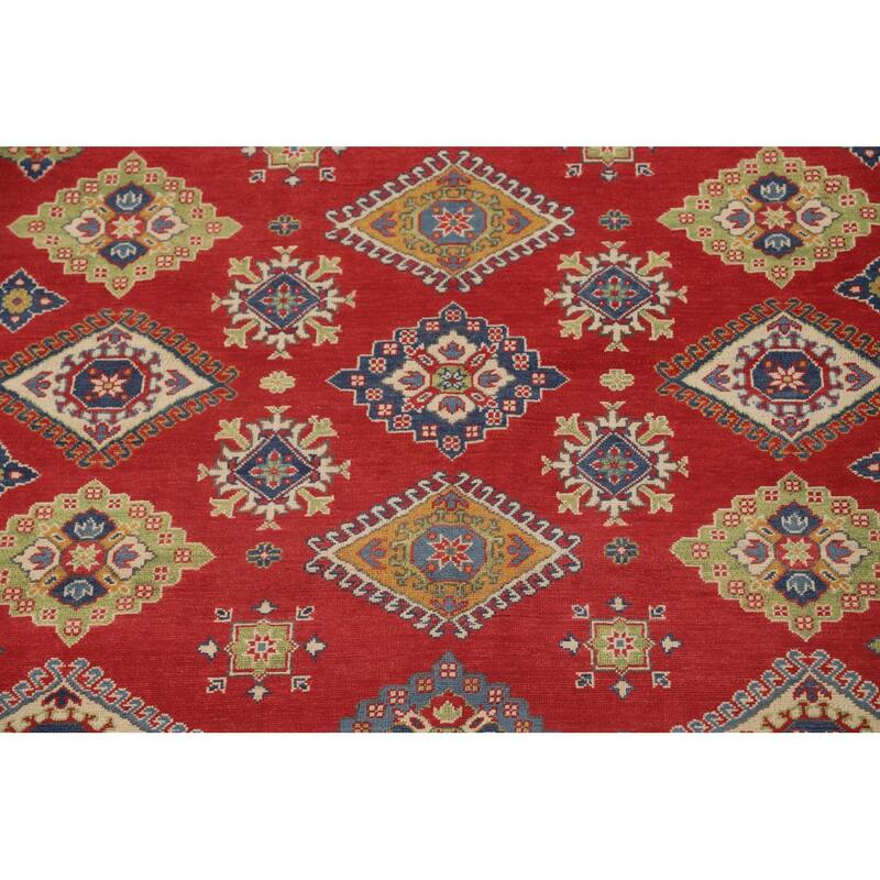 Geometric Kazak Area Rug Wool Carpet - 8'0" x 10'4"