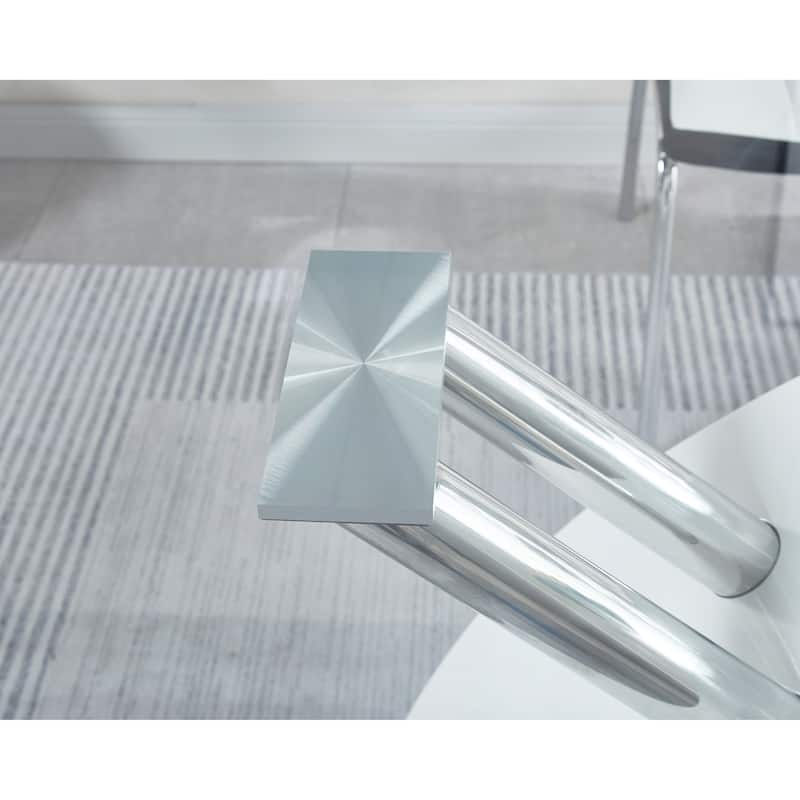 Stylish Dining Room Table, Luxury Glass Top Dining Table, Modern Design For Your House (2 Colors)