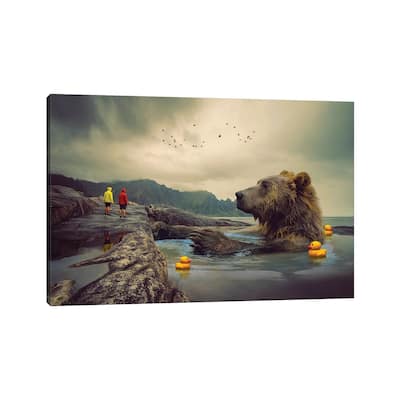 iCanvas 'Foggy Bear Bath' by Soaring Anchor Designs Canvas Print