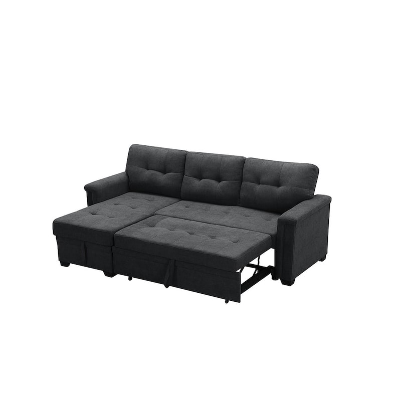 Reversible Sleeper Sectional Sofa with Storage Chaise, USB Charging Ports and Pocket