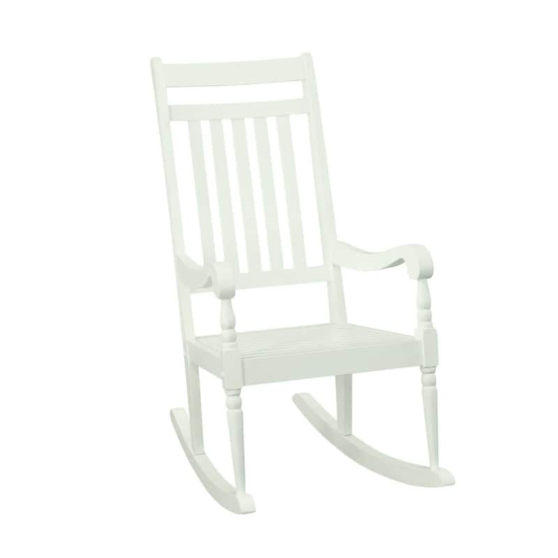 Wooden Outdoor Patio Slat Rocker Chair - 45" - White