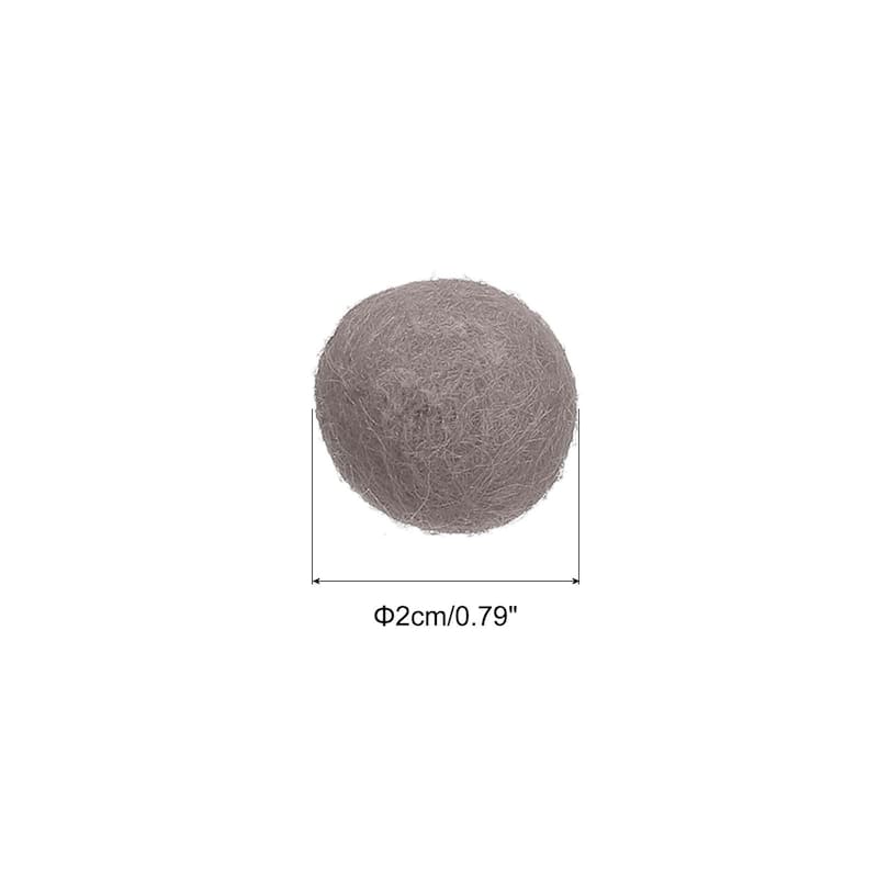 Wool Felt Balls Beads Woolen Fabric 2cm 20mm for Home Crafts 10Pcs - Grey