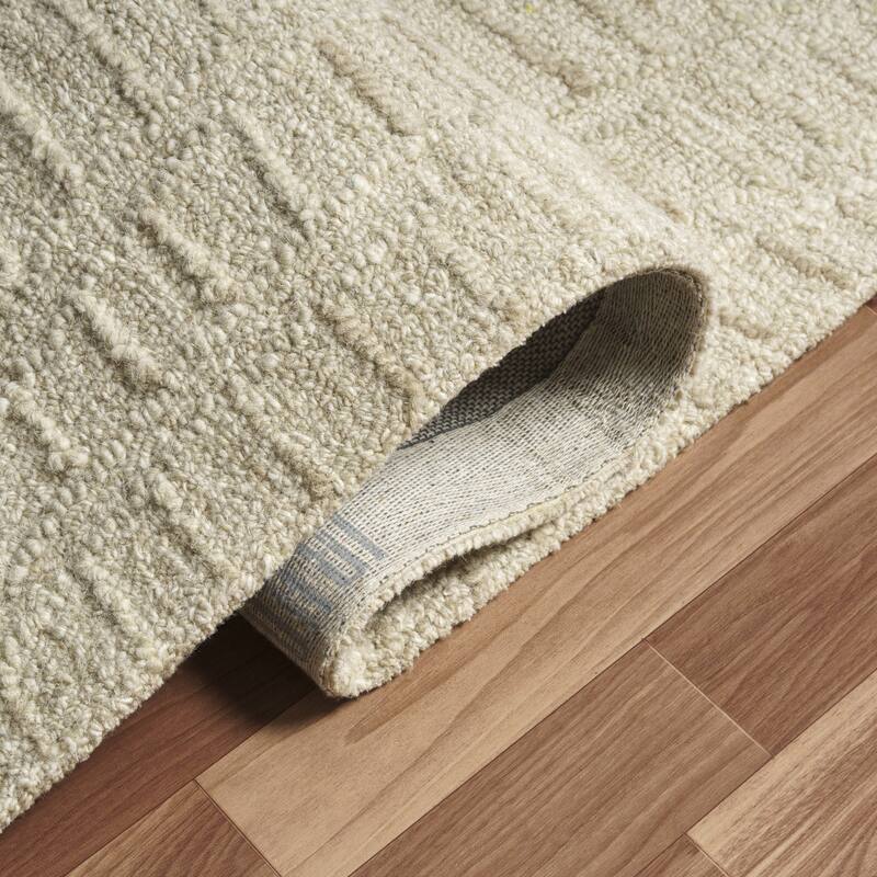 Sevita Light Taupe/Cream Abstract Geometric Hand-Tufted Area Rug