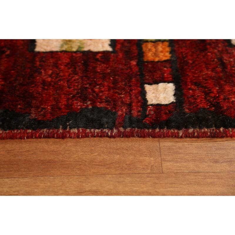 Hand Knotted Oriental 100% Wool Carpet Modern Tribal Red Moroccan Area Rug - 7' 9'' X 5' 8''