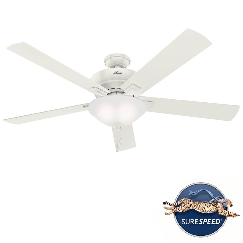 Hunter 60" Hillsborough Great Room Indoor Ceiling Fan LED Light and Pull Chain - Traditional, Rustic
