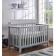 preview thumbnail 8 of 7, HomeRoots Gray Solid and Manufactured Wood Standard Four In One Convertible Crib - 57