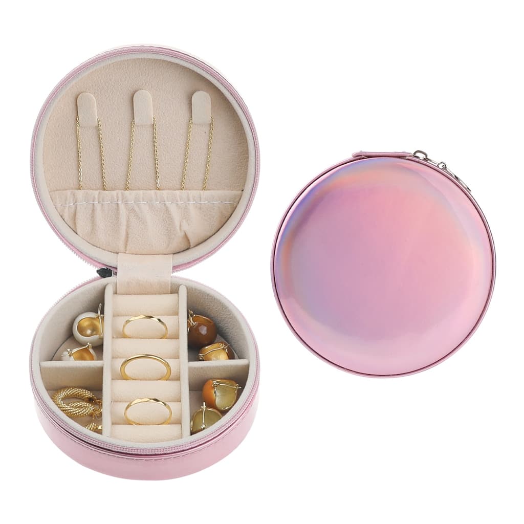 Travel Jewelry Box for Women Birthday Gifts, Small Portable PU Leather Jewelry Organizer Case Storage Display Holder