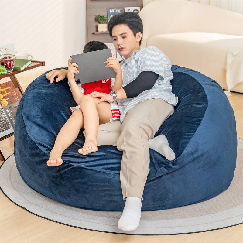 Giant 5' Memory Foam Furniture Bean Bag Chairs with Microfiber Cover