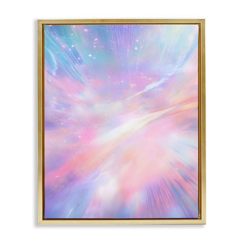 Stupell Iridescent Nebula Abstraction Framed Floater Canvas Wall Art Design By Franklyn Gregory - 17 x 21 - Gold