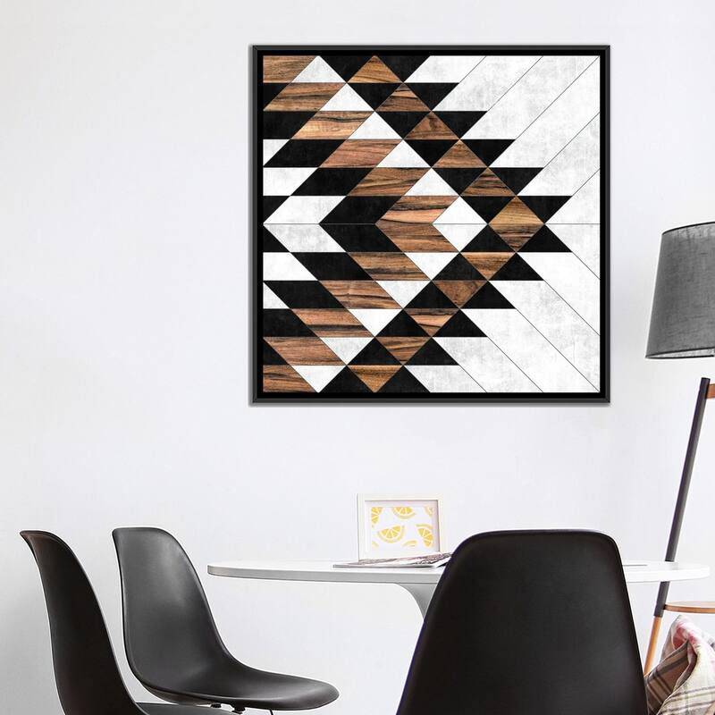 iCanvas "Urban Tribal Pattern No.9 - Aztec - Concrete and Wood" by Zoltan Ratko Framed Canvas Print