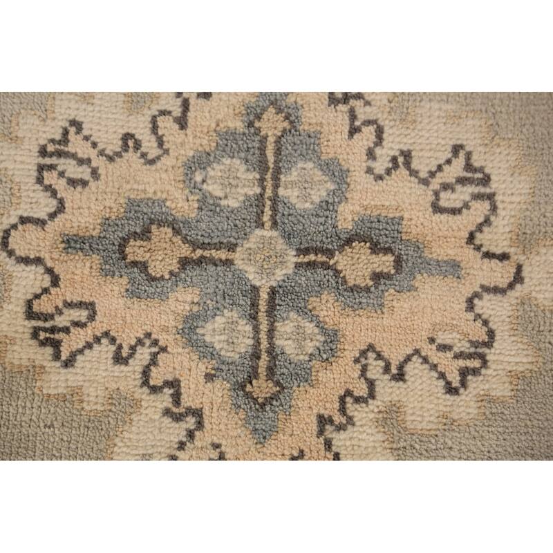 All-Over Floral Oushak Indian Area Rug Handmade Wool Carpet - 8'1"x 9'8"
