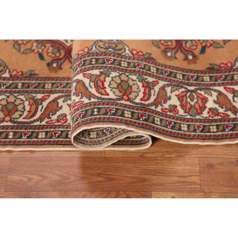 Orange Anatolian Turkish Accent Rug Hand-Knotted Wool Carpet - 2'11" X 6'0"