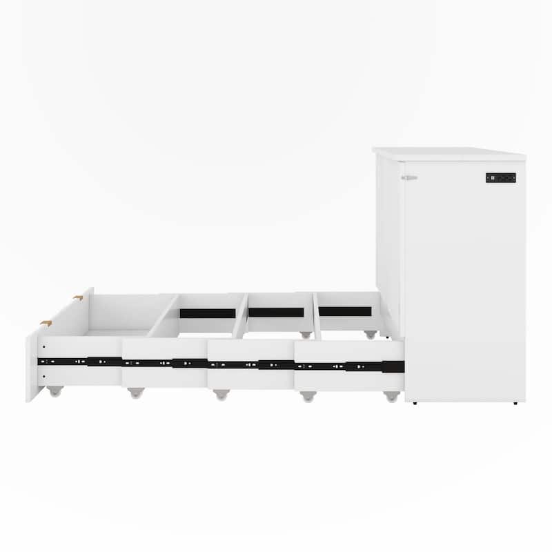 Queen Size Murphy Bed Wall Bed with drawer and USB Ports