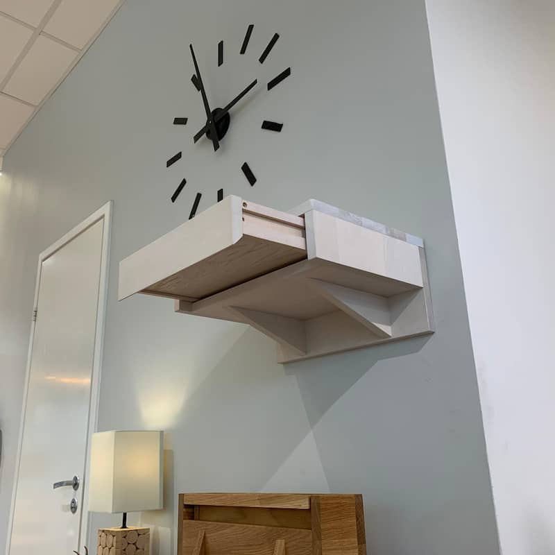 Set of 2 White Floating Nightstands with Drawer and Shelf