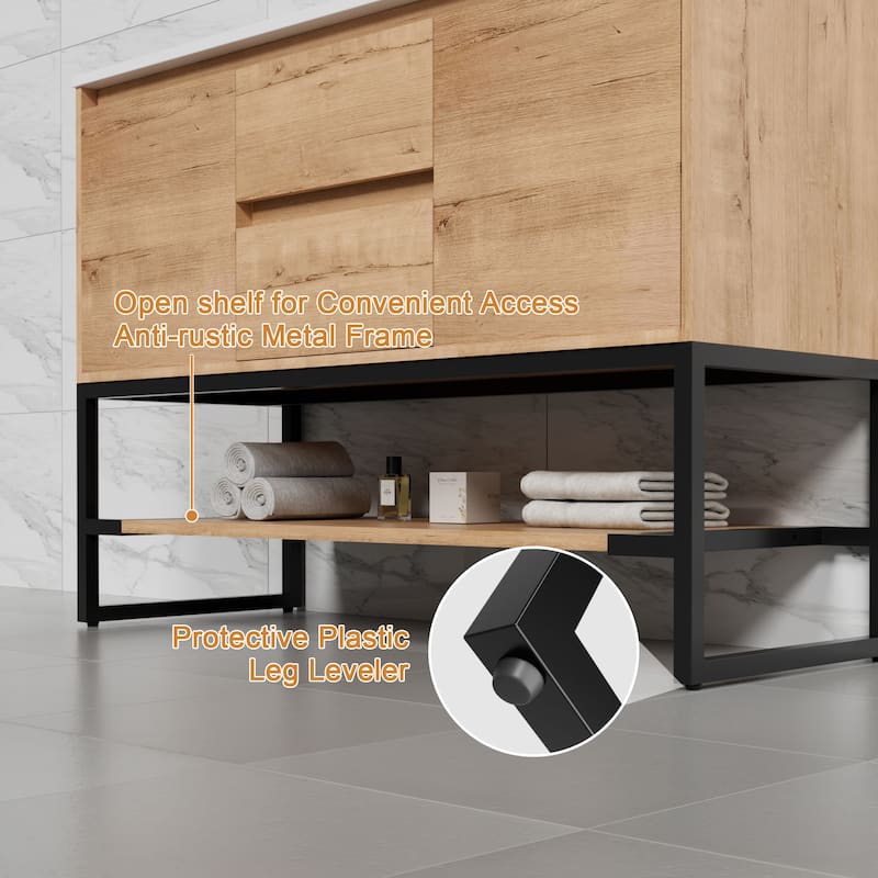 Bathroom Vanity Set Under-mount Ceramic Sink Combo Free Standing