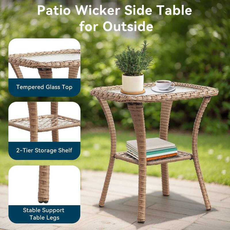 Pocassy Outdoor 7PCS 3-Seat Sofa Swivel Chairs Table Ottoman