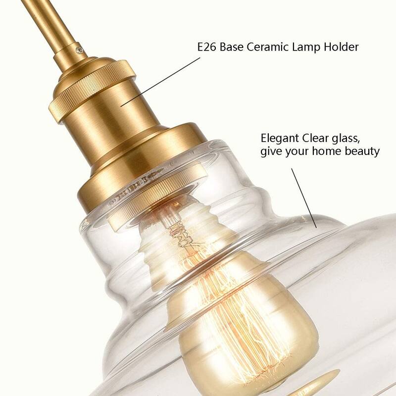 Lucca Industrial Island Pendant Light with Barn Glass Shade
