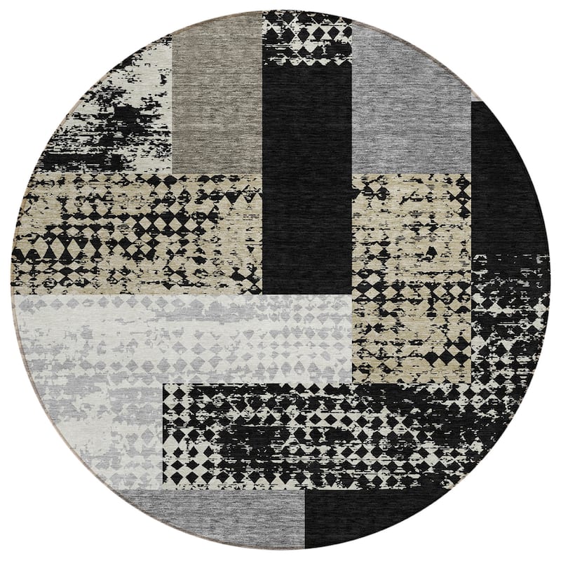 HomeRoots Geometric Transitional Rectangle Outdoor Rug