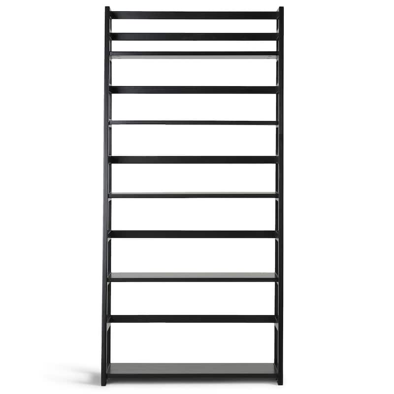 WYNDENHALL Normandy SOLID WOOD 63 inch x 30 inch Transitional Ladder Shelf Bookcase - 30"w x 15.9"d x 63"h