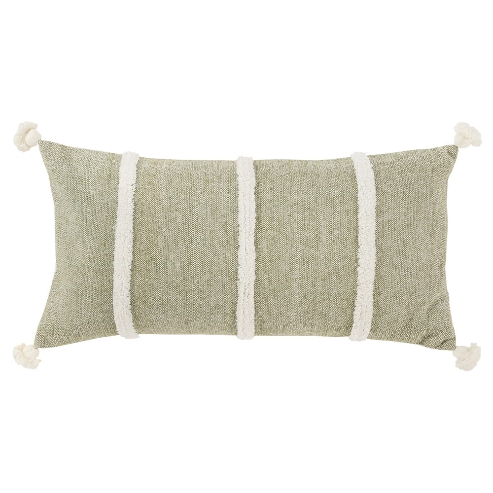 Rizzy Home Striped Throw Pillow with Tassels, 14x26