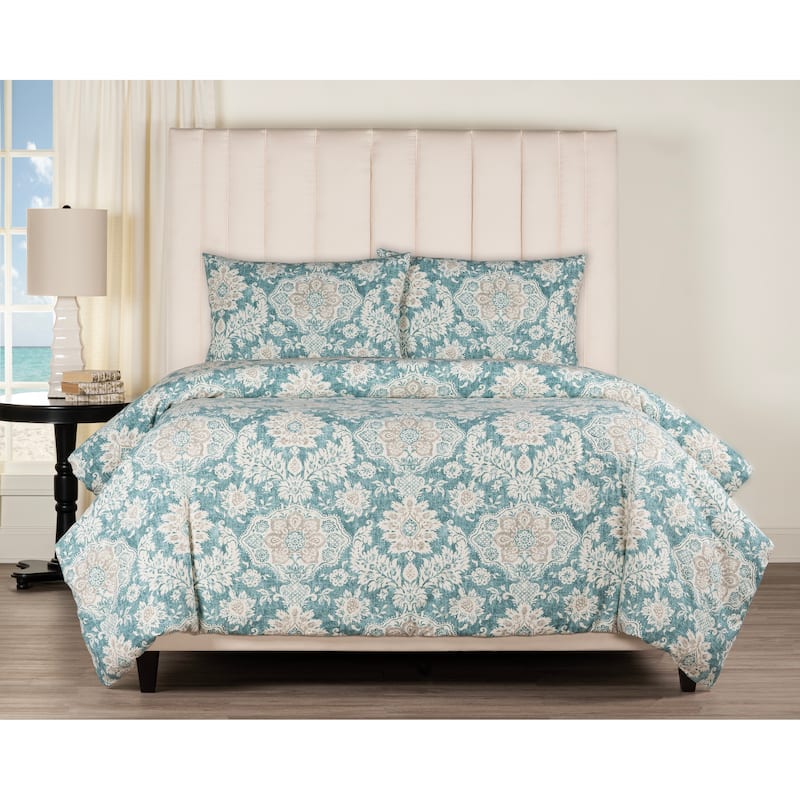 Magnolia Home Fashions Bellaire Verdigris Duvet cover & shams Set