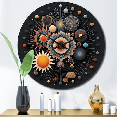 Designart "Geometry Of Spirit Spiritual Abstract V" Modern Geometric Oversized Wall Clock