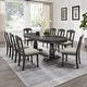 preview thumbnail 20 of 26, Extendable Wooden Dining Table Set with 6 Pieces of Chair Solid Wood Curved Oval for 4-6 People