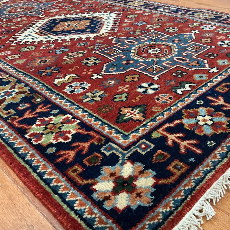 HERAT ORIENTAL Hand-knotted 2'6 x 6'1 Indo Karaja Wool Runner - 2'6" x 6'