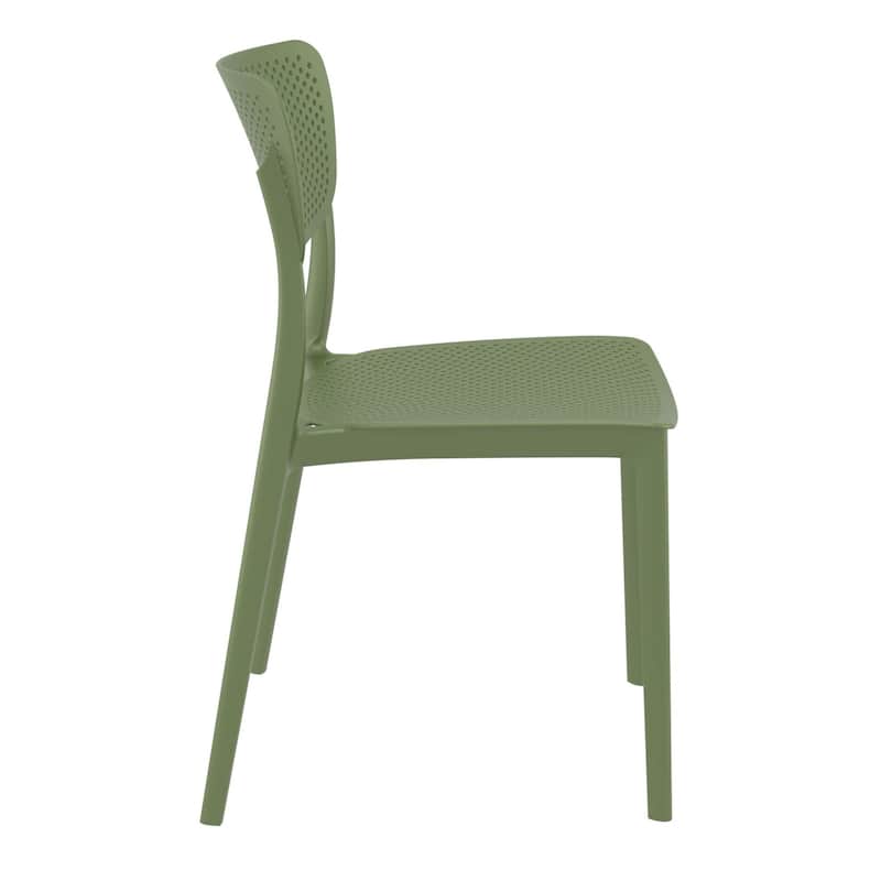 33" Olive Green Stackable Patio Dining Chair