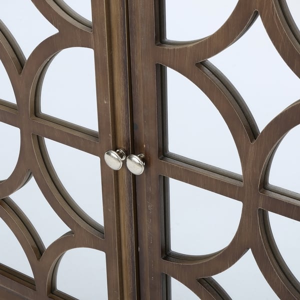 Melora Fir Wood Double Door Cabinet With Mirror Accents By Christopher Knight Home On Sale Overstock 18770711