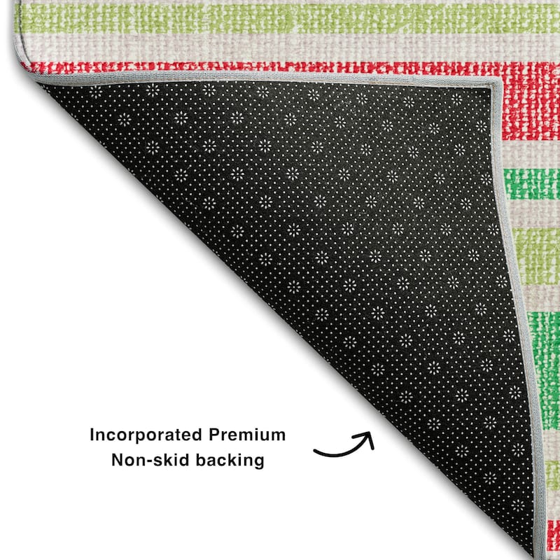 Premium Washable Super Soft Modern Cabana Stripe Mayfield Rug