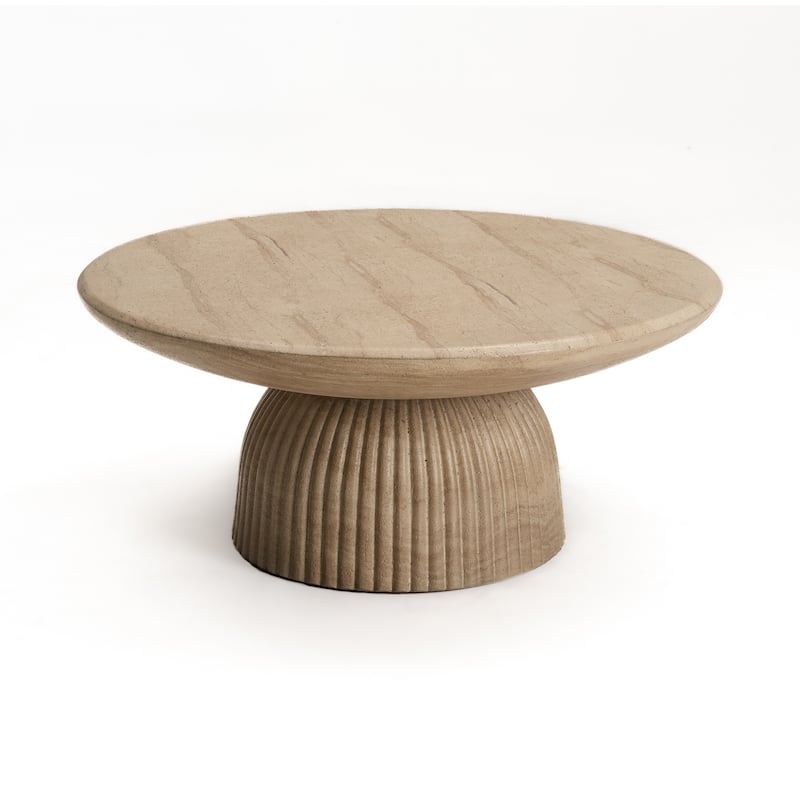 Studio London Maddox Single Round Coffee Table Stone Marble Effect