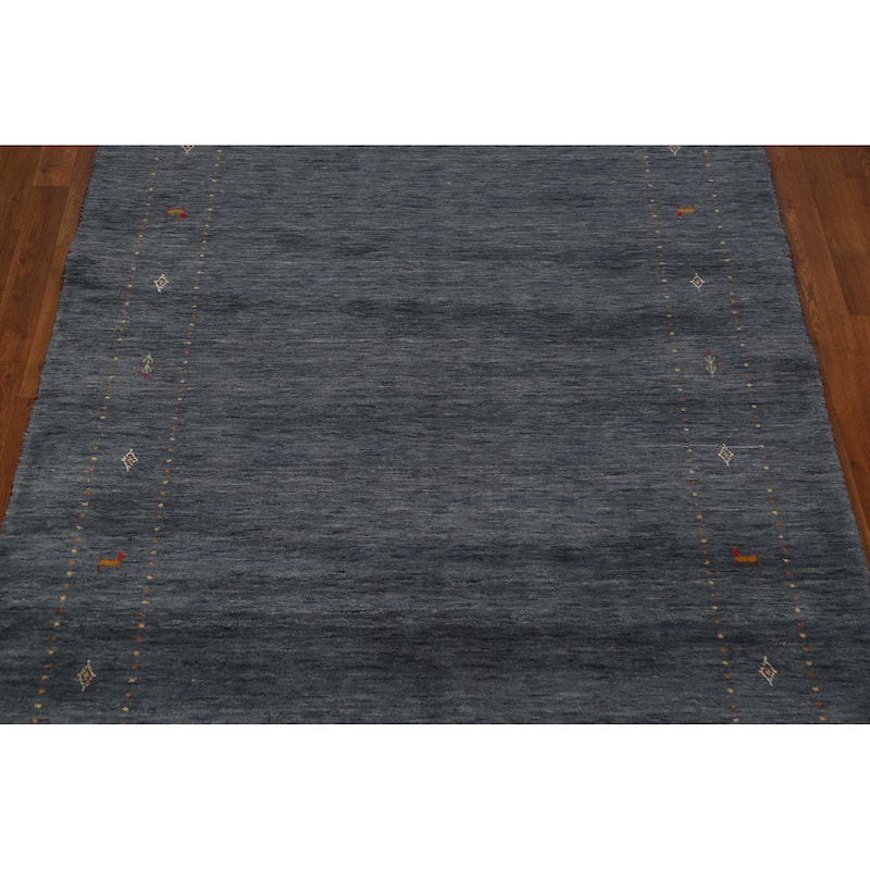 Gabbeh Area Rug Handmade Wool Carpet - 5'2" x 7'11"