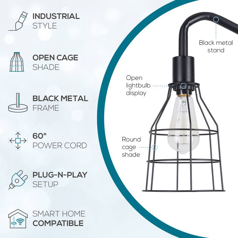 Catalina Lowell Floor Lamp - Black