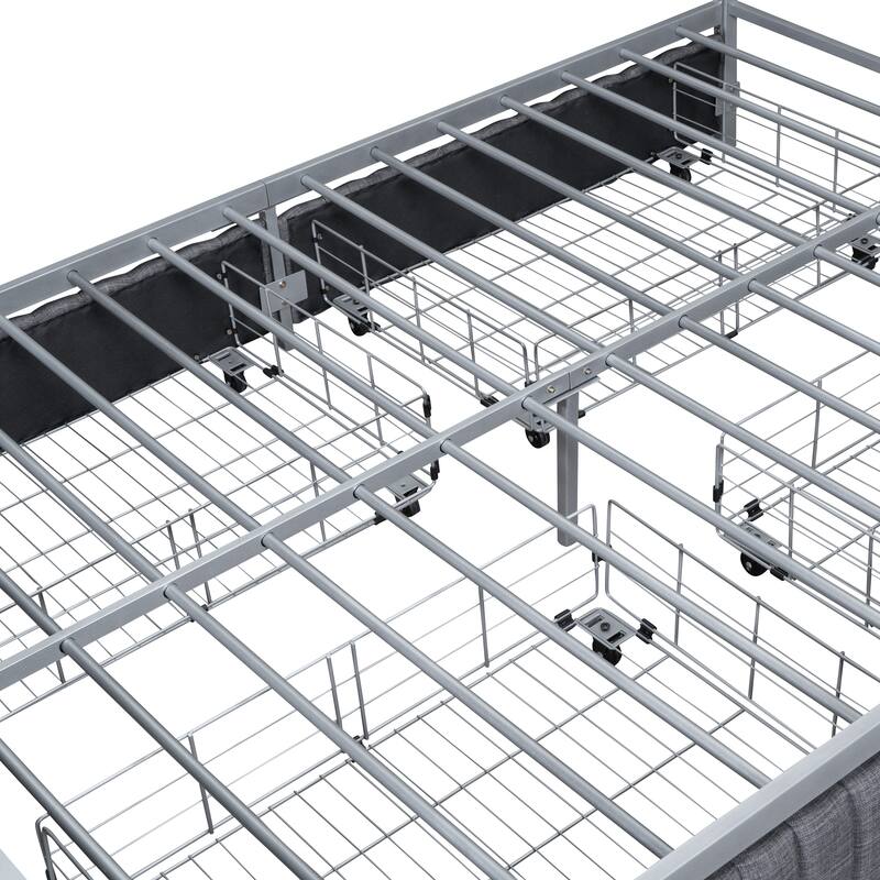 Superior Quality Metal Platform Bed Frame with 4 Drawers Storage Bed