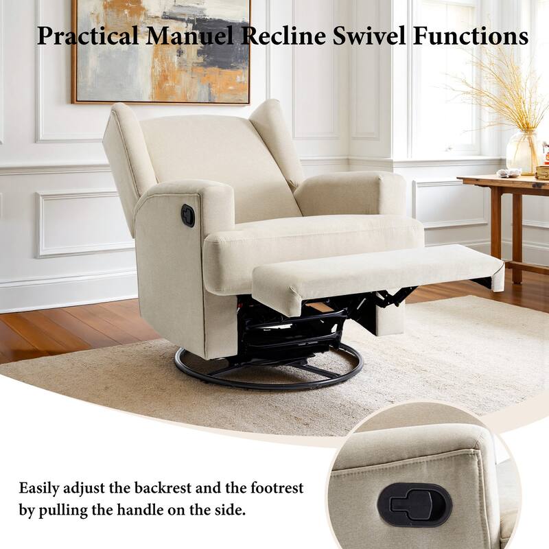 31'' W Manual Glider Swivel Glider Rocker Recliner Nursery Set of 2