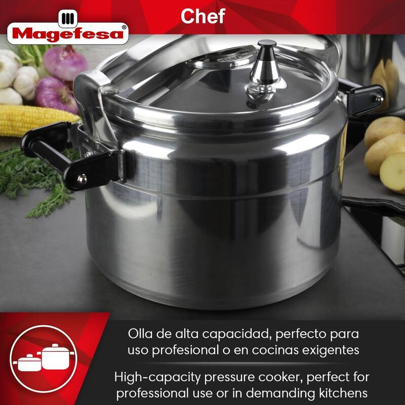 Magefesa CHEF Aluminum Pressure Cooker with Stainless Steel Lid